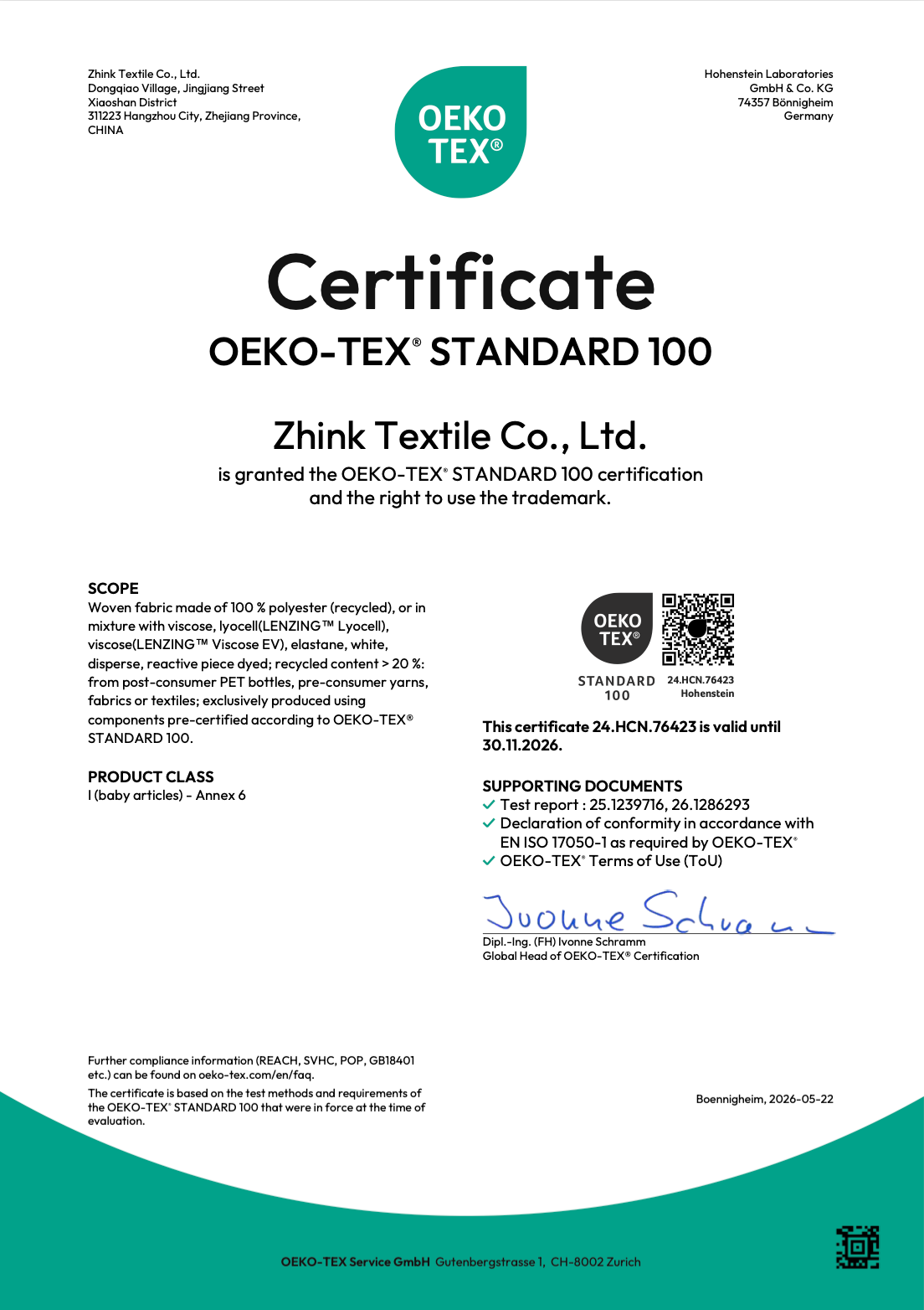 OEKO-TEX® Standard 100