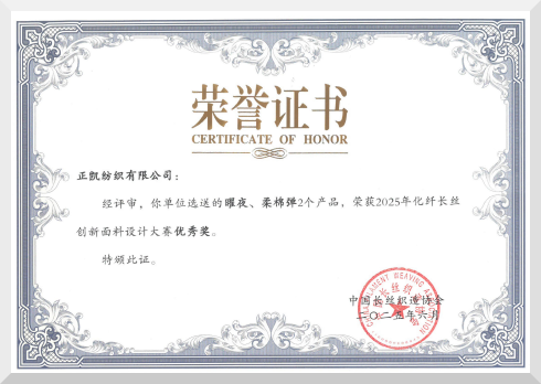 化纤长丝创新面料设计大赛优秀奖